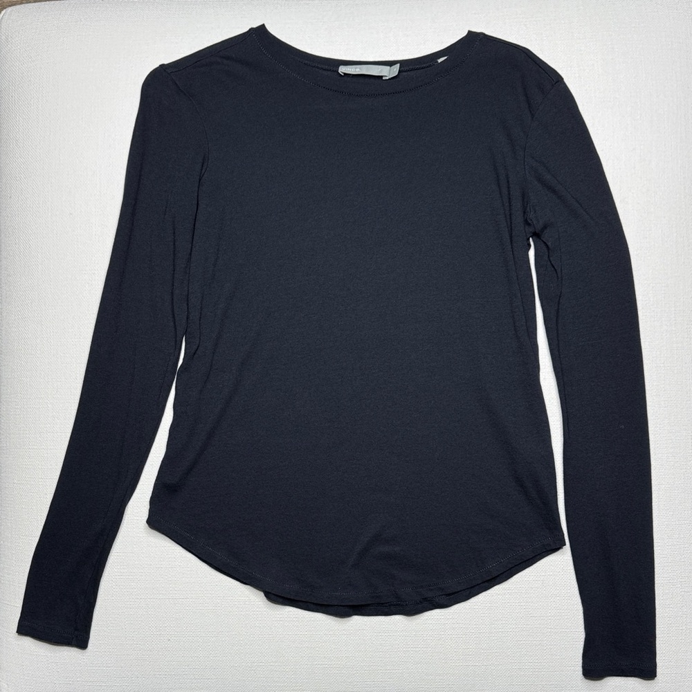 Vince Women's Navy Blue Long Sleeve Shirt